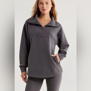 NWT Nordstrom ZELLA Ultra Soft Half Zip Tunic Sweatshirt